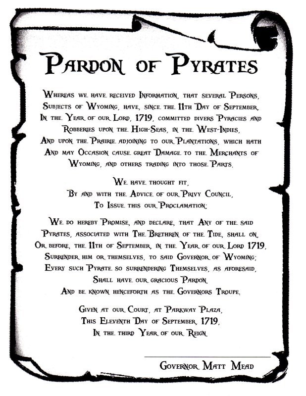 Pirate pardocument scroll